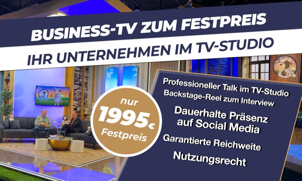 Werbung bei Trude Kuh TELEVISION zum Festpreis: Effekte Werbung für Unternehmen bei Deutschlands einzigem Web-TV-Sender fürs Ehrenamt.
